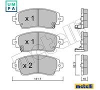 Brake pads 22-0750-0 METELLI for TOYOTA COROLLA Estate COROLLA COROLLA Compact