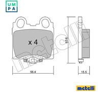 BRAKE PAD SET DISC BRAKE 22-0758-0 FOR LEXUS SOARER/Convertible GS TOYOTA 2.0L