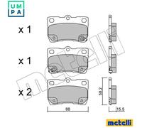 Brake pads 22-0761-0 METELLI for LEXUS IS II GS IS C