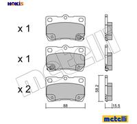 BRAKE PAD SET DISC BRAKE 22-0761-0 FOR LEXUS GS 2AD-FHV/FTV 2.2L 4cyl IS II 3.5L