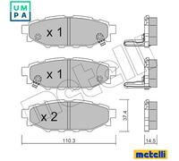 BRAKE PAD SET DISC BRAKE 22-0764-1 FOR SUBARU FB20D/FB20C 2.0L FB16A 1.6L 4cyl