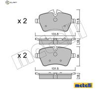 Brake pads 22-0768-0 METELLI for MINI MINI Roadster MINI Convertible MINI