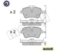 BRAKE PAD SET DISC BRAKE 22-0768-0 FOR MINI COUNTRYMAN/COOPER PACEMAN/HATCH 2.0L