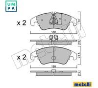 Brake pads 22-0775-0 METELLI for AUDI A5 A5 Sportback A5 Convertible A4 B8