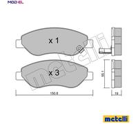 BRAKE PAD SET DISC BRAKE 22-0777-0 FOR VAUXHALL CORSA/Mk/III OPEL 4cyl 1.7L