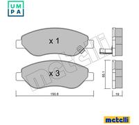 BRAKE PAD SET DISC BRAKE 22-0777-0 FOR VAUXHALL CORSA/Mk/III OPEL 4cyl 1.7L