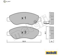 BRAKE PAD SET DISC BRAKE 22-0777-0 FOR VAUXHALL CORSA/Mk/III OPEL 4cyl 1.7L