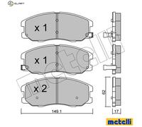 Brake pads 22-0778-0 METELLI for OPEL CHEVROLET