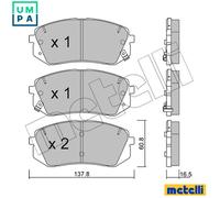 metelligroup 22-0783-0 Brake Pads, Made in Italy