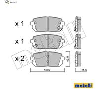 BRAKE PAD SET DISC BRAKE 22-0784-0 FOR KIA RONDO/III/MPV CARENS D4EAG4KA 2.0L