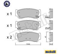 Brake pads 22-0788-0 METELLI for HYUNDAI SANTA FÉ II