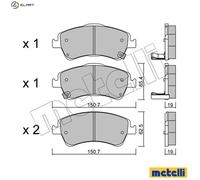 metelligroup 22-0795-0 - Made in Italy - Brake Pads