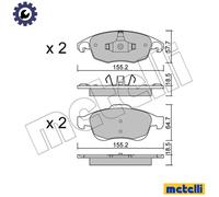 metelligroup 22-0800-0 Brake Pads, Made in Italy