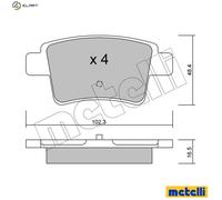 BRAKE PAD SET DISC BRAKE 22-0801-0 FOR CITROEN C4/GRAND/PICASSO/MPV 1.7L 4cyl