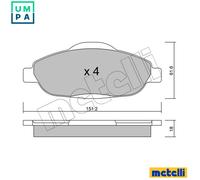 metelligroup 22-0804-0 Brake Pads, Made in Italy