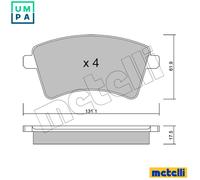 BRAKE PAD SET DISC BRAKE 22-0812-2 FOR MERCEDES-BENZ CITAN/Box/Body/MPV/Panel