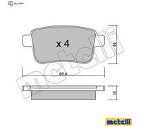 metelligroup 22-0814-0 Brake Pads, Made in Italy