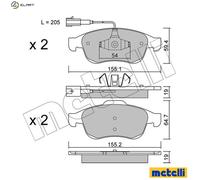 Brake pads 22-0817-1 METELLI for ALFA ROMEO GIULIETTA