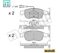 Brake pads 22-0817-1 METELLI for ALFA ROMEO GIULIETTA