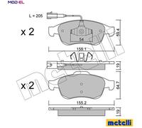 Brake pads 22-0817-1 METELLI for ALFA ROMEO GIULIETTA
