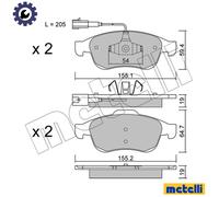 Brake pads 22-0817-1 METELLI for ALFA ROMEO GIULIETTA