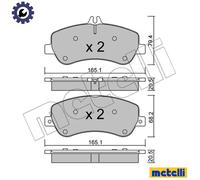 BRAKE PAD SET DISC BRAKE 22-0825-0 FOR MERCEDES-BENZ M 274.920 2.0L 4cyl 3.0L