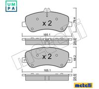 BRAKE PAD SET DISC BRAKE 22-0825-0 FOR MERCEDES-BENZ M 274.920 2.0L 4cyl 3.0L