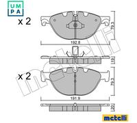 Brake pads 22-0830-0 METELLI for BMW 6 Coupe 7 6 Convertible 5 5 Gran Turismo