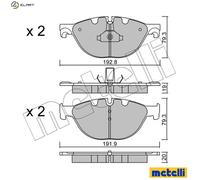 Brake pads 22-0830-0 METELLI for BMW 6 Coupe 7 6 Convertible 5 5 Gran Turismo