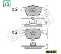 Brake pads 22-0833-0 METELLI for VOLVO XC90 I V70 Mk II S60 I