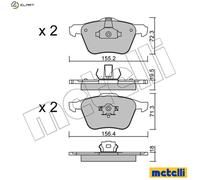 Brake pads 22-0833-0 METELLI for VOLVO XC90 I V70 Mk II S60 I
