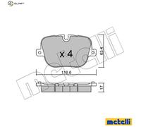Metelli Brake Pads 22-0837-0 - Disc Brake Set for Land Rover Range Rover Mk III