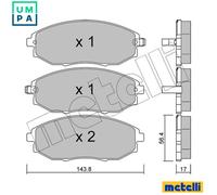 BRAKE PAD SET DISC BRAKE 22-0845-0 FOR CHEVROLET 2H0 1.8L L34/T20SED 2.0L 4cyl