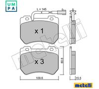 BRAKE PAD SET DISC BRAKE 22-0848-0 FOR ALFA ROMEO 939 A6.000 937A7.000 1.9L 159