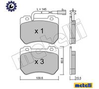 BRAKE PAD SET DISC BRAKE 22-0848-0 FOR ALFA ROMEO 939 A6.000 937A7.000 1.9L 159