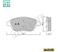 BRAKE PAD SET DISC BRAKE 22-0852-0 FOR PEUGEOT 2008/II/SUV 208 VAUXHALL DS