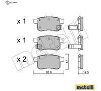 Brake pads 22-0868-0 METELLI for HONDA ACCORD VIII ACCORD VIII Estate