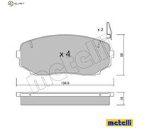 BRAKE PAD SET DISC BRAKE 22-0872-0 FOR MITSUBISHI L200/TRITON/SPORTERO STRADA