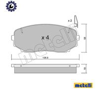 BRAKE PAD SET DISC BRAKE 22-0872-0 FOR MITSUBISHI L200/TRITON/SPORTERO STRADA