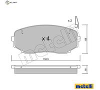 METELLI 22-0872-1 Brake pad set