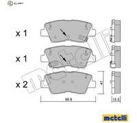 BRAKE PAD SET DISC BRAKE 22-0886-1 FOR HYUNDAI GRAND/i10/EUR/VI/NIOS VELOSTER