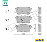BRAKE PAD SET DISC BRAKE 22-0886-1 FOR HYUNDAI KIA CEE'D/Sportswagon/PRO RIO