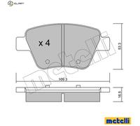 Brake pads 22-0889-0 METELLI for SEAT VW SKODA AUDI