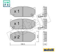 BRAKE PAD SET DISC BRAKE 22-0897-0 FOR SUZUKI M13A 1.3L M16A 1.6L M15A 1.5L