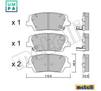 Brake pads 22-0901-0 METELLI for KIA HYUNDAI SSANGYONG
