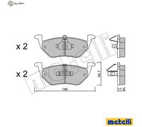 Brake pads 22-0907-0 METELLI for MAZDA FORD