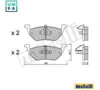 Brake pads 22-0907-0 METELLI for MAZDA FORD