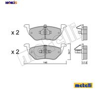 Brake pads 22-0907-0 METELLI for MAZDA FORD