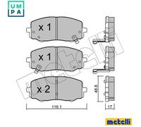 Brake pads 22-0912-0 METELLI for HYUNDAI i20 I