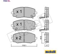 Brake pads 22-0912-0 METELLI for HYUNDAI i20 I